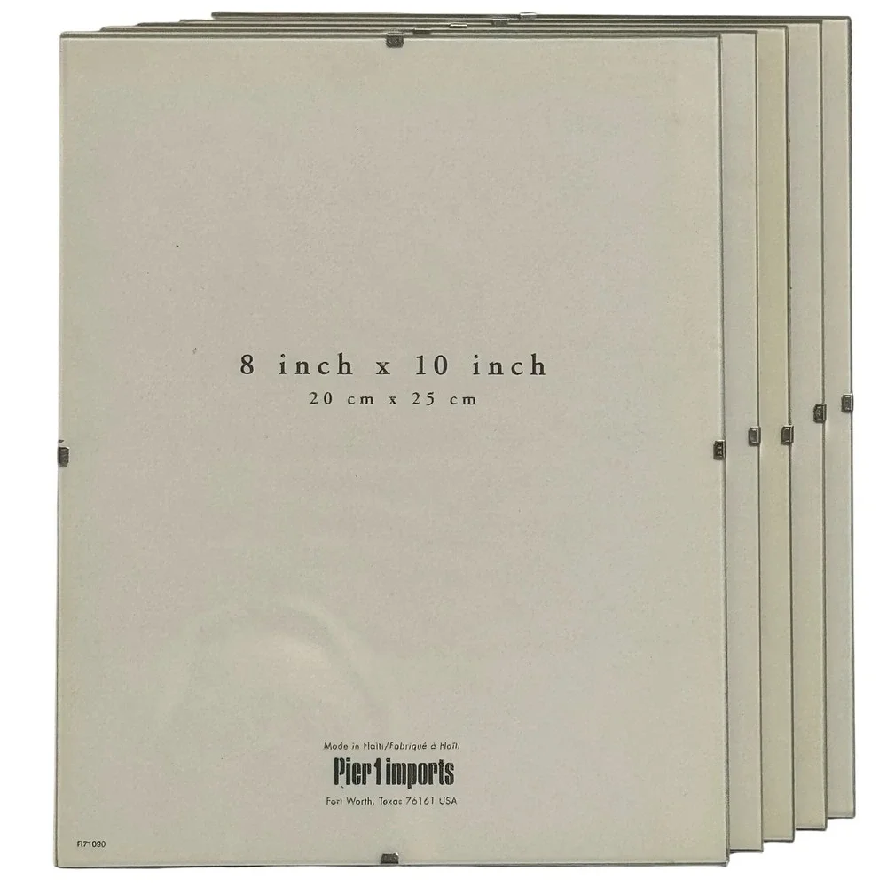 Pier 1 Frameless 8x10 Glass Clip Picture Frames Set of 5 Gallery Wall Haiti
